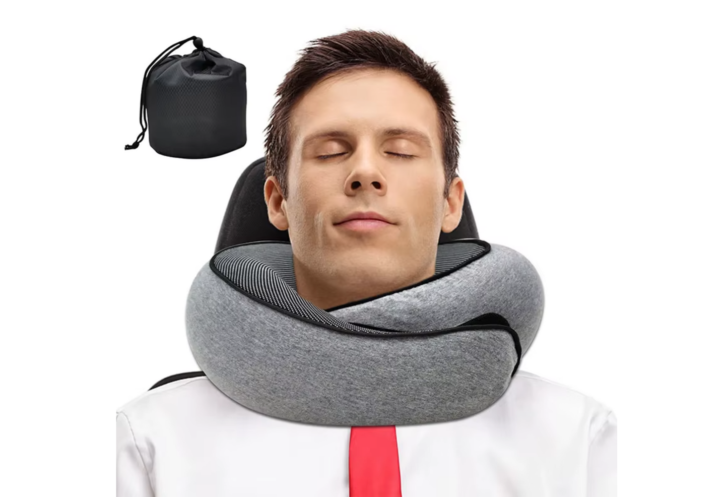 Travel Neck Pillow Memory Foam U-shaped Pillow Snail Style Travel Neck Support Portable Adjustable Soft Noon Break Sleep Pillows