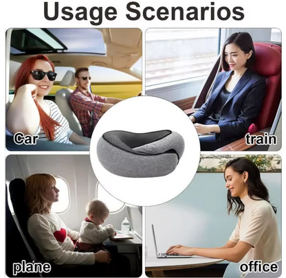 Travel Neck Pillow Memory Foam U-shaped Pillow Snail Style Travel Neck Support Portable Adjustable Soft Noon Break Sleep Pillows