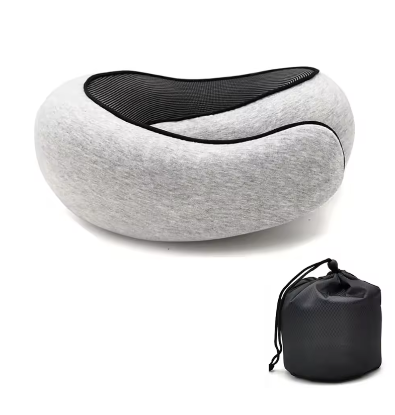 Travel Neck Pillow Memory Foam U-shaped Pillow Snail Style Travel Neck Support Portable Adjustable Soft Noon Break Sleep Pillows
